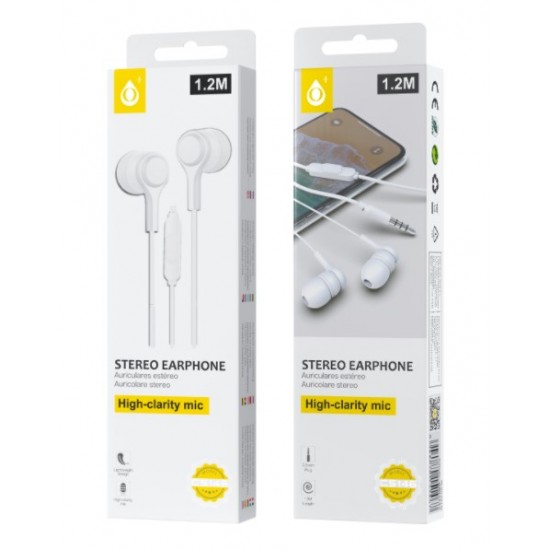 AURICULAR ONE PLUS C5146 WHITE 3.5MM PLUG 1.2M LENGHT