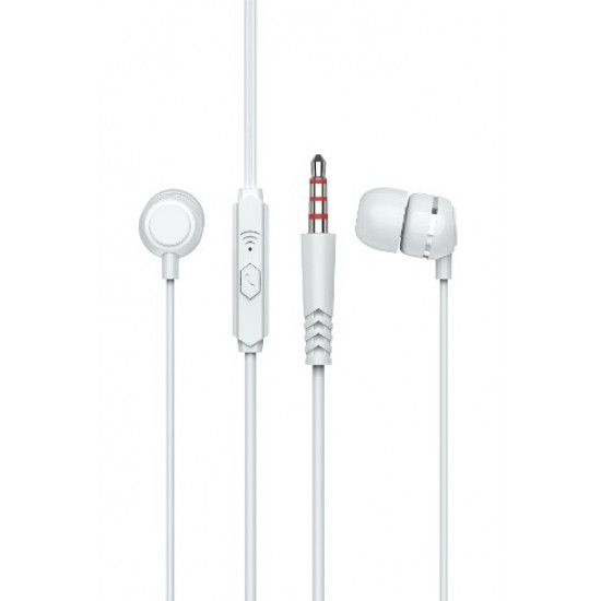 Earphones ONE PLUS NC3148 WHITE 3.5MM PLUG TYPE HIGH SOUND QUILTY WITH MICROPHONE