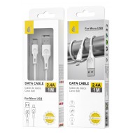 Cable Micro Usb One Plus Nb1253 2.4a, 1m Compatible With Fast Charging White