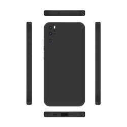 Funda De Gel De Silicona Huawei P30 Pro Negro Con Protector De Cámara