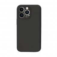 Capa Silicone Apple Iphone 15 Pro Preto Com Protetor De Câmera