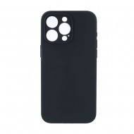 Capa Silicone Apple Iphone 15 Pro Preto Com Protetor De Câmera