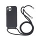 Apple Iphone 16 Pro Black Silicone Case With String Apple Iphone 16 Pro Black Silicone Case With String