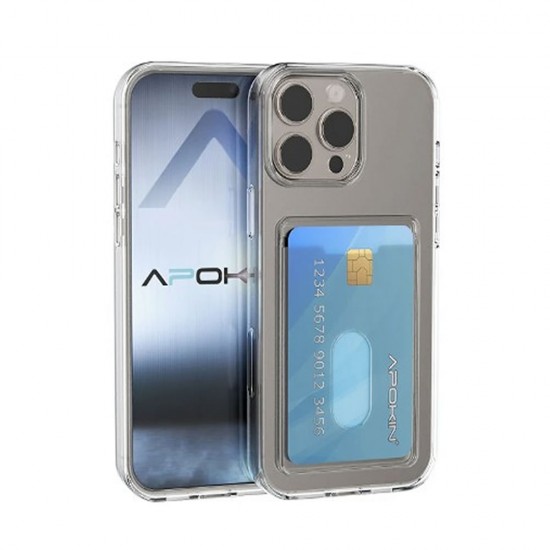 Capa Silicone Dura Apple Iphone 16 Pro Max Transparente Com Bolsa Para Cartão Capa Silicone Dura Apple Iphone 16 Pro Max Transparente Com Bolsa Para Cartão