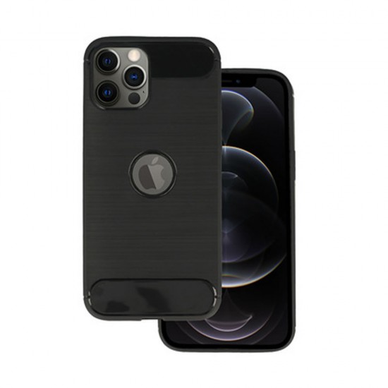 Funda De Gel De Silicona Carbon Apple Iphone 12 Pro Max Negro Funda De Gel De Silicona Carbon Apple Iphone 12 Pro Max Negro