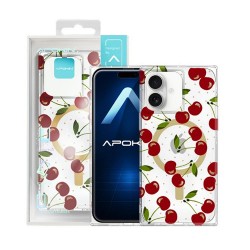 Capa Silicone Tpu Apple Iphone 16 Transparente Cereja Magsafe