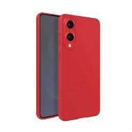Capa Silicone Samsung Galaxy S25 Edge Vermelho Com Protetor De Câmera