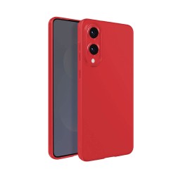 Capa Silicone Samsung Galaxy S25 Edge Vermelho Com Protetor De Câmera