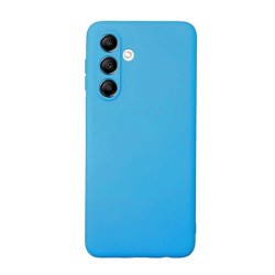 Capa Silicone Samsung Galaxy S24 Fe Azul Claro Com Protetor De Câmera