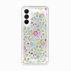 Capa Silicone Dura Anti-Choque Samsung Galaxy A36/Galaxy A56 Transparente Flor D2