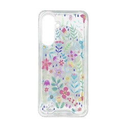 Capa Silicone Dura Anti-Choque Samsung Galaxy A36/Galaxy A56 Transparente Flor D3