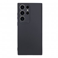 Capa Silicone Gel Samsung Galaxy S24 Ultra Preto Com Protetor De Câmera 3d