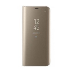 Flip Cover &Amp;Amp; Clear View Standing Cover Samsung Galaxy A70 Compatible Gold