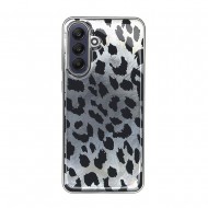 Capa Silicone Tpu Samsung Galaxy A56 Cinza Leopardo Metalizada