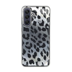 Capa Silicone Tpu Samsung Galaxy A56 Cinza Leopardo Metalizada