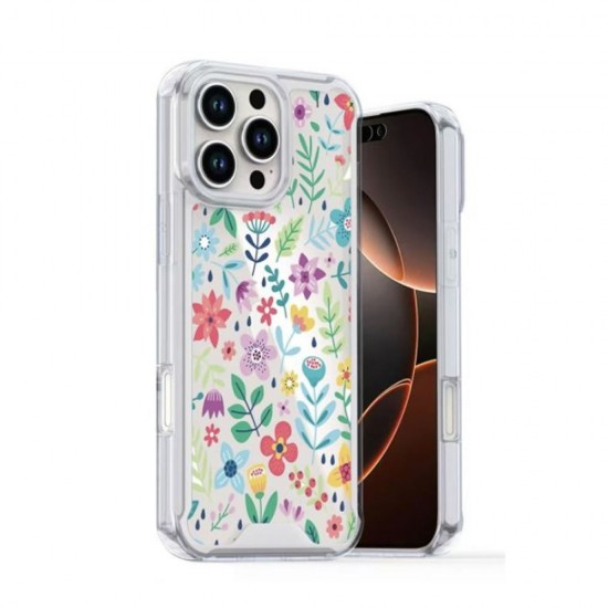 Capa Silicone Dura Anti-Choque Samsung Galaxy A16 Transparente Flor D3 Capa Silicone Dura Anti-Choque Samsung Galaxy A16 Transparente Flor D3