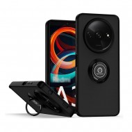 Capa Silicone Com Anel De Dedo Xiaomi Redmi A3 Preto Com Protetor De Câmera Elektro