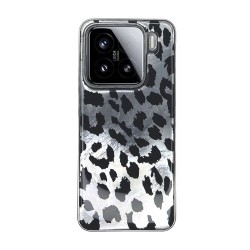 Capa Silicone Tpu Xiaomi 15 Cinza Leopardo Metalizada