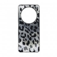 Funda De Silicona TPU Xiaomi Redmi 14C Gris Leopardo Metalizada