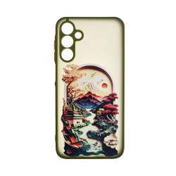 Capa Silicone Samsung Galaxy A15 Verde Montanha Com Protetor De Câmera