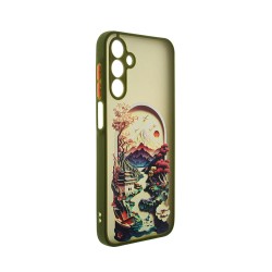 Capa Silicone Samsung Galaxy A15 Verde Montanha Com Protetor De Câmera