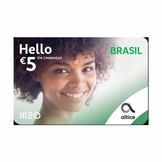 Cartão De Recarga Meo Hello Brasil 5€ Saldo