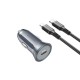 Borofone BZ26 Grey Car Charger 30W 3.0A With Type-C To Lightning Cable Borofone BZ26 Grey Car Charger 30W 3.0A With Type-C To Lightning Cable