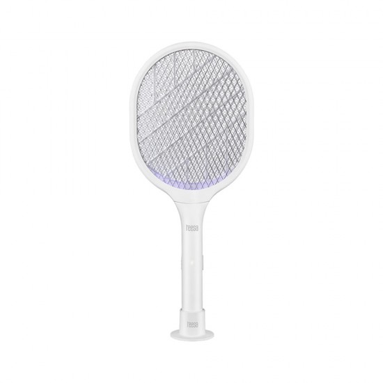 Raquete Mata Moscas Elétrica Teesa Tsa0212 Branco Recarregável Raquete Mata Moscas Elétrica Teesa Tsa0212 Branco Recarregável