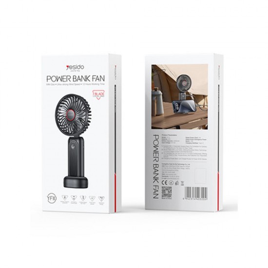 Ventilador Portátil Yesido YF10 Negro Plegable Con Power Bank 4000mAh Ventilador Portátil Yesido YF10 Negro Plegable Con Power Bank 4000mAh