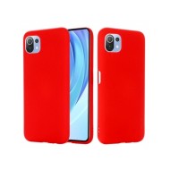 Silicone Cover Case Xiaomi Mi 11 Red Mat Black