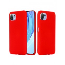 Silicone Cover Case Xiaomi Mi 11 Red Mat Black