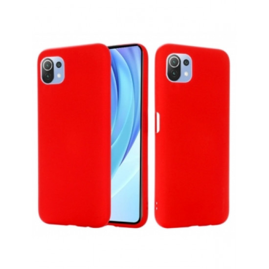 Silicone Cover Case Xiaomi Mi 11 Red Mat Black