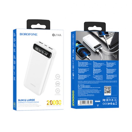 Borofone BJ14A White Power Bank 20000mAh 2 USB Borofone BJ14A White Power Bank 20000mAh 2 USB
