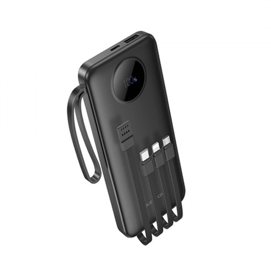 Borofone BJ53 Black 10000mAh Power Bank 2 Input And Cables USB/USB-C/Lightning/Micro Borofone BJ53 Black 10000mAh Power Bank 2 Input And Cables USB/USB-C/Lightning/Micro