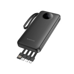 Borofone BJ53 Black 10000mAh Power Bank 2 Input And Cables USB/USB-C/Lightning/Micro