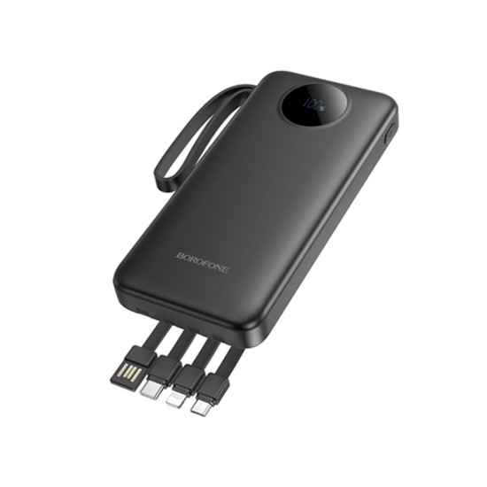 Borofone BJ53 Black 10000mAh Power Bank 2 Input And Cables USB/USB-C/Lightning/Micro Borofone BJ53 Black 10000mAh Power Bank 2 Input And Cables USB/USB-C/Lightning/Micro