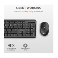 Trust Silent Wireless Keyboard Ody And With Mouse Black