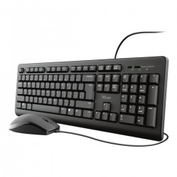 Teclado Com Rato Trust Tkm-250 1.8m Cable Spill Resistant Negro