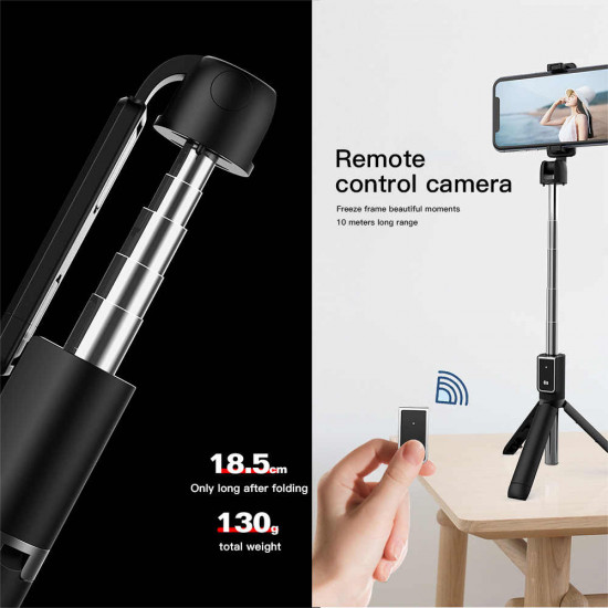 Selfie Stick Oem P50 Black Wireless, 180 Degree Rotateable, Tripod Stand