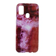 Silicone Gel Case With Design Samsung Galaxy M21 / M30s Red Marble
