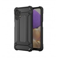 Capa Silicone Anti-Choque Armor Carbon Samsung Galaxy A32 5g A326 Preto Com Protetor De Câmera