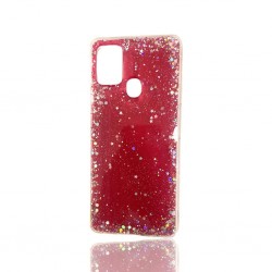 Cover Silicone Bling Glitter For Samsung Galaxy A21s / A217 Red