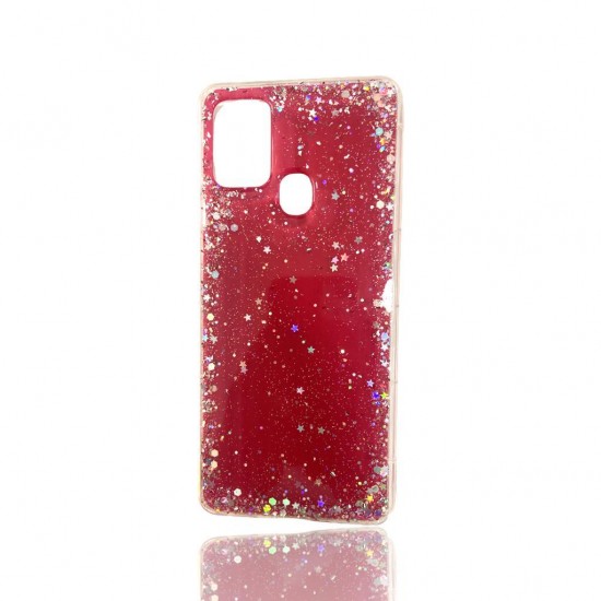 Cover Silicone Bling Glitter For Samsung Galaxy A21s / A217 Red