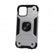 Capa Silicone Dura E Metal Kickstand Apple Iphone 12 Pro Max Cinza Anel De Dedo