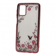 Capa Com Flor Desenho Samsung Galaxy A41 Rose Dourado
