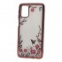 Capa Com Flor Desenho Samsung Galaxy A41 Rose Dourado