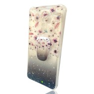 Glossy Design Hard Silicone Case Xiaomi Redmi 9 6.53" Preto Flowers