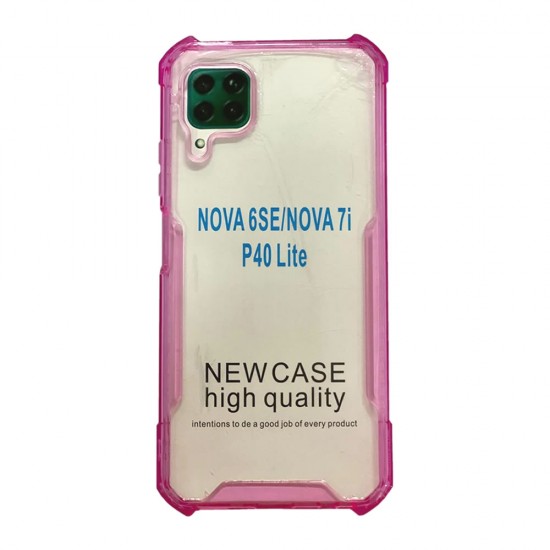 Capa Silicone Dura Anti-Choque Huawei P40 Lite Rosa
