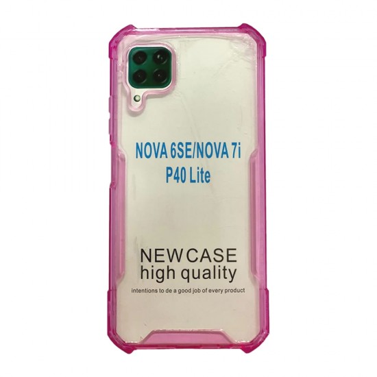 Capa Silicone Dura Anti-Choque Huawei Nova 6se / Nova 7i / P40 Lite Rosa