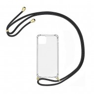 Capa Silicone Dura Anti-Choque Huawei P40 Transparente Com Corda